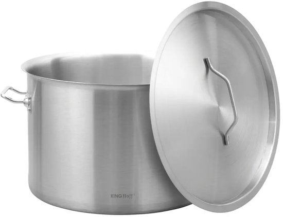 Kinghoff kookpan 32 liter van rvs – grote soeppan met deksel, Ø 40 cm