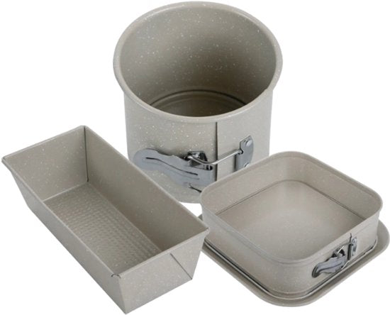 Kinghoff bakvormen set 3-delig – cakepan, baktray en vierkante bakvorm