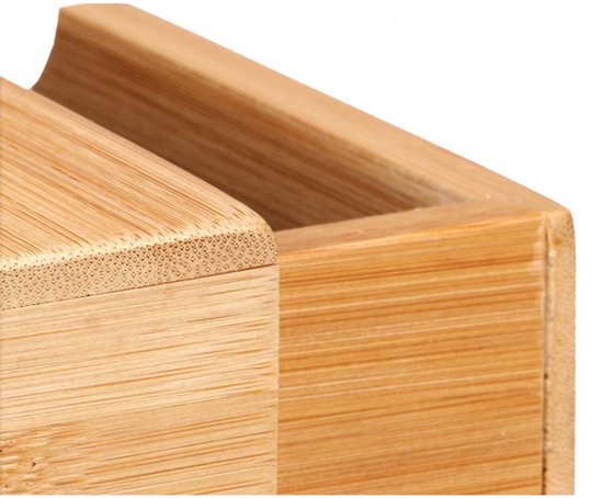 Organisateur de tiroir en bambou - Boîte de rangement carrée - Bois durable - Organisateur pour cuisine, salle de bain et bureau - 30 x 30 x 10 cm - Bois naturel