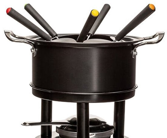 5Five fondueset voor 6 personen – kaas- en chocoladefondue, zwart, Ø 19 cm