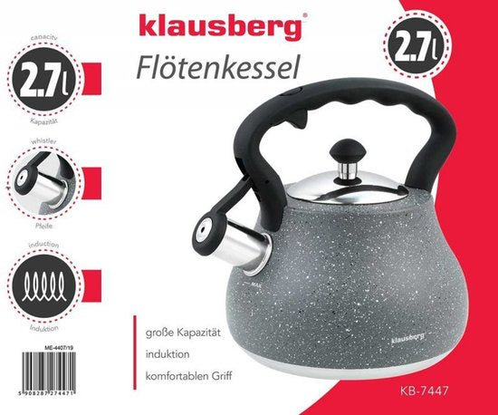 Klausberg Top Choice fluitketel rvs 2,7 liter – marmer grijs, inductie – foto 6