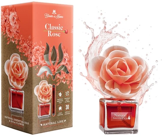 Elix Bloom at Home geurdiffuser met sola bloem – Classic Rose, 100 ml