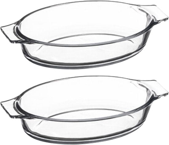 Mini ovenschaal ovaal, set van 2 – borosilicaatglas, 0,4 liter, 20 x 11 cm