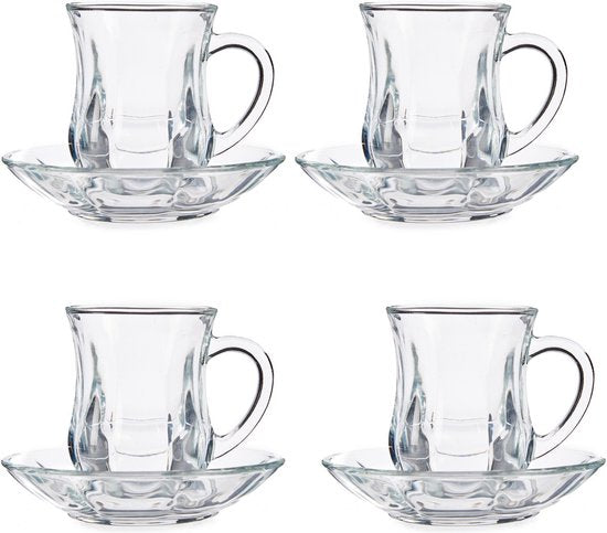 Vivalto theeglazen met schotel en oor – set van 4, 125 ml – foto 3