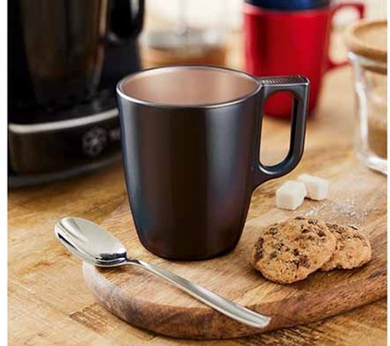 Zwarte glazen koffiemokken, set van 2 – 250 ml, voor koffie en thee – foto 2