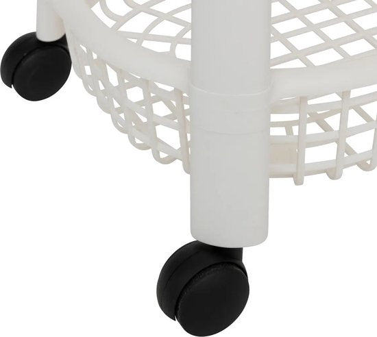5Five opbergtrolley met 4 lagen – wit, opvouwbaar, op wielen, 46 x 25 x 79 cm – foto 2