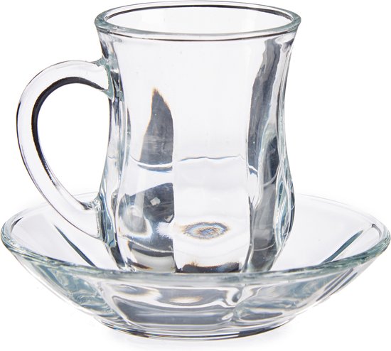 Vivalto theeglazen met schotel en oor – set van 4, 125 ml – foto 2