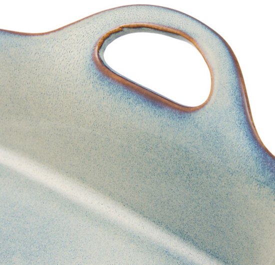 Serving dish - Oven dish - Baking dish - With handles - Oven, microwave & dishwasher safe - Stoneware - 1 Liter - 29 x 18 x 6.7 cm - Green