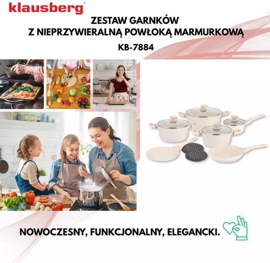 Klausberg pannenset 12-delig crème – aluminium met antiaanbaklaag, inductie – foto 8