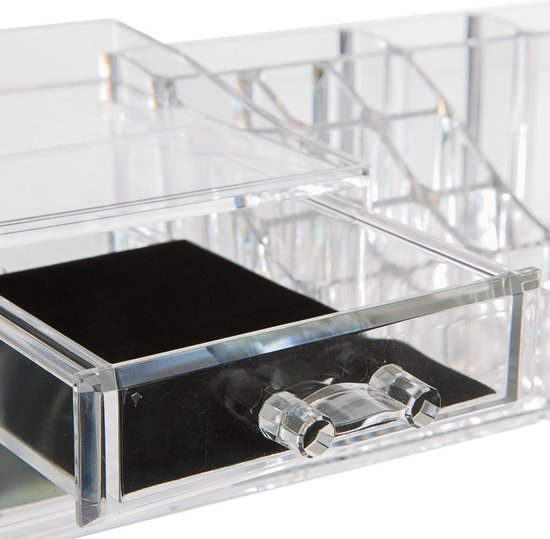 5Five make-up organizer met 19 vakken en 2 lades – transparant kunststof – foto 2
