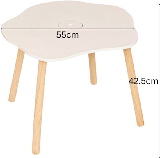 Kindertafel met stoel Douceur Organic – wit, MDF en grenenhout – foto 10
