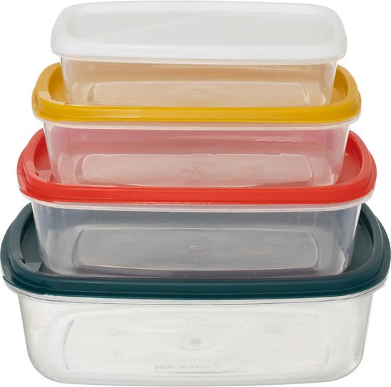 5Five vershoudbakjes nestbaar, 4-delig – BPA-vrij, luchtdicht, voor meal prep
