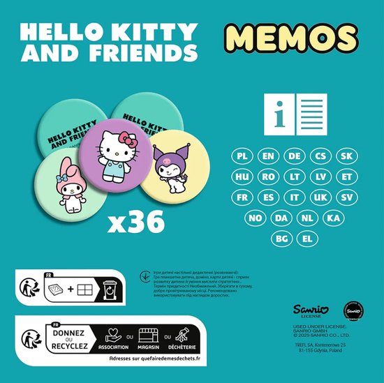 Trefl Memos Hello Kitty geheugenspel – 36 kaartjes, vanaf 3 jaar – foto 2