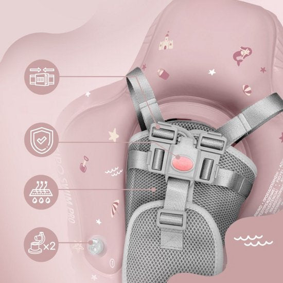 Sipo Swim Pro baby zwemband met zitje – zwemtrainer 11-18 kg, roze – foto 5