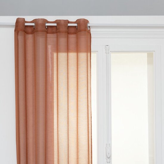 Moly vitragegordijn terracotta – sheer gordijn van polyester, 135 x 240 cm