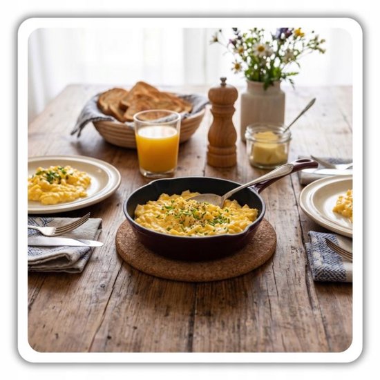 Hage - Koekenpan - Geëmailleerde Gietijzeren Koekenpan - Cast Iron Frying Pan - Geschikt voor Inductie, Gas & Oven - Ø20 x 4,5 cm - Paars
