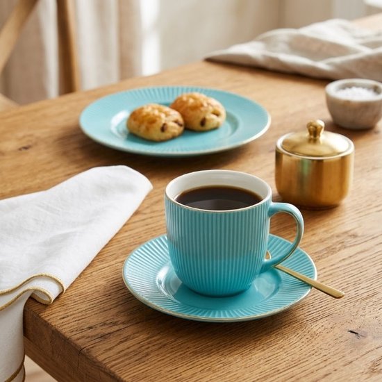 Homla koffiemok set van 6 – keramische theemok 350 ml, donkergroen – foto 2