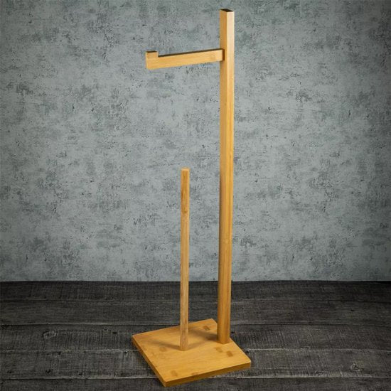 Kinghoff staande toiletrolhouder van bamboe – voor 5 rollen, KH-1692 – foto 4