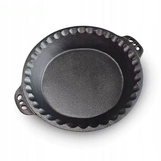 Hage - Moule à tarte - Moule de cuisson - Moule à tarte en fonte - Avec poignées - Robuste et durable - Pour gâteaux, quiches, pâtisseries et pain - Four et grill - Ø26 cm - 1 litre - Noir