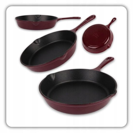 Hage - Koekenpan - Geëmailleerde Gietijzeren Koekenpan - Cast Iron Frying Pan - Geschikt voor Inductie, Gas & Oven - Ø20 x 4,5 cm - Paars