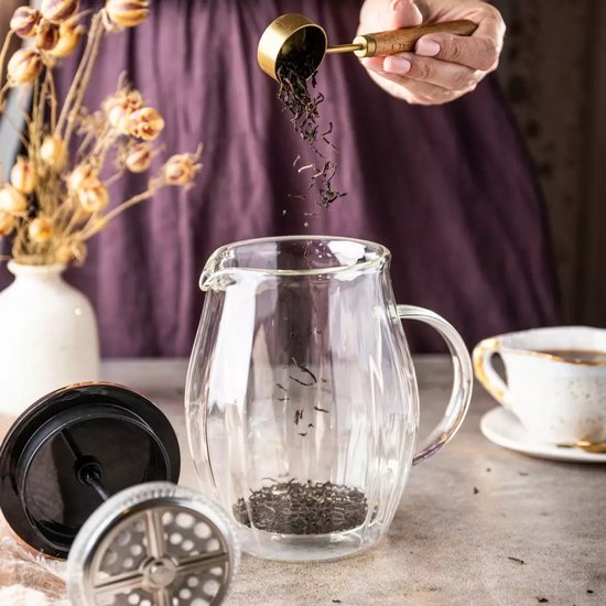 Klausberg KB7722 pistonmaker voor koffie en thee – dubbelwandig glas, 600 ml – foto 4