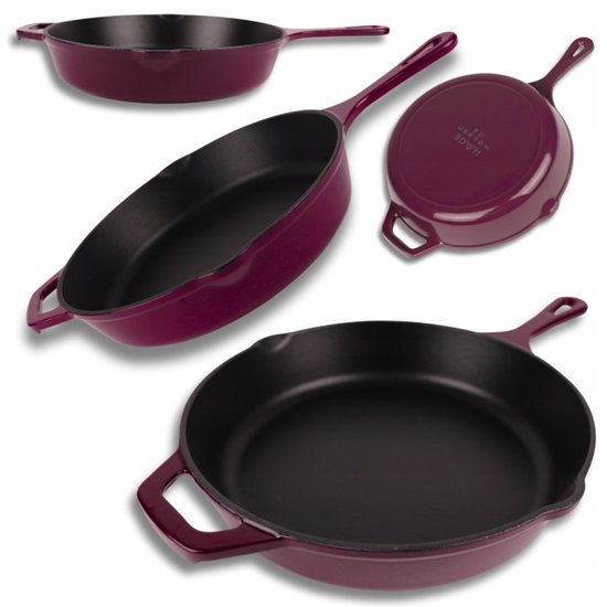 Staub - Cast Iron Frying Pan - Enameled Skillet with High Rim - Induction, Gas, Electric & Oven Safe - For Frying and Searing - Even Heat Distribution - Ergonomic Handle - Ø26 cm - Aubergine
