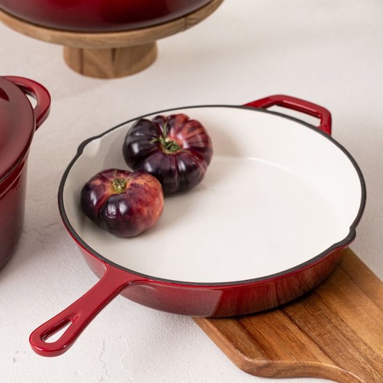 Homla Andreas gietijzeren koekenpan – cast iron pan, Ø 26 cm, bordeauxrood – foto 4