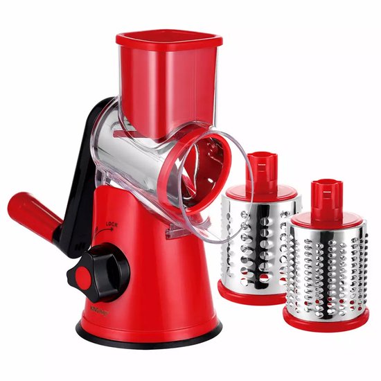 Kinghoff KH-1651 - Multifunctional Drum Grater - Stainless Steel - 3 Interchangeable Blades - BPA-free