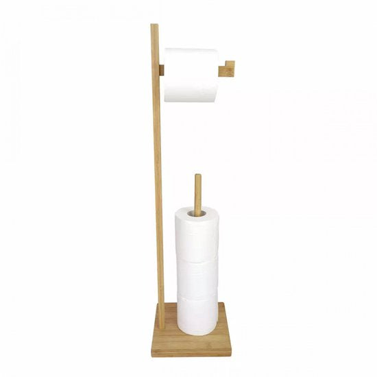 Kinghoff staande toiletrolhouder van bamboe – voor 5 rollen, KH-1692 – foto 3