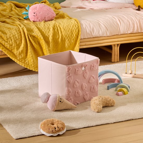 Atmosphera Kids Fraiz opbergmand roze – opvouwbaar, 30 x 30 x 30 cm – foto 2