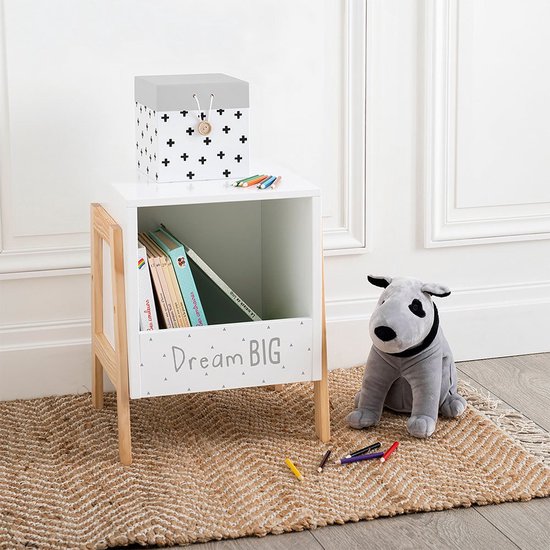 Atmosphera nachtkastje Dream Big – wit, met boekenplank, 40 x 33 x 30 cm – foto 4