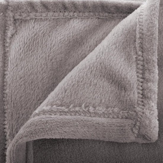 Atmosphera plaid grijs – zachte fleece deken, 180 x 230 cm – foto 2