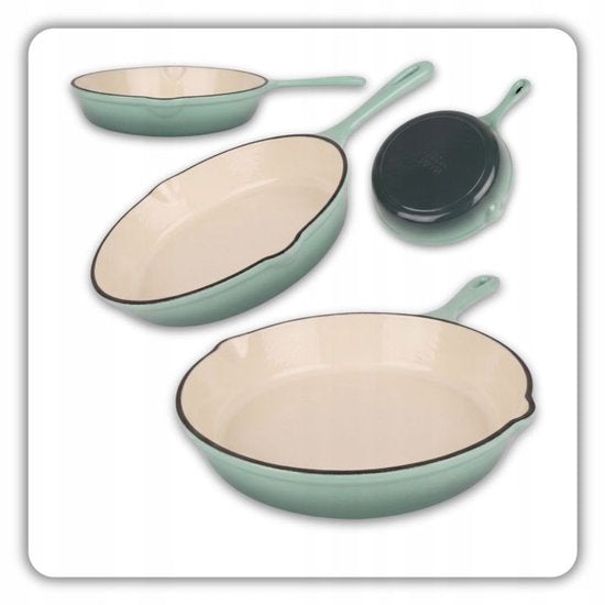 Hage geëmailleerde gietijzeren koekenpan – Ø 20 cm, pastel teal – foto 2