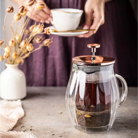 Klausberg KB7722 pistonmaker voor koffie en thee – dubbelwandig glas, 600 ml – foto 5
