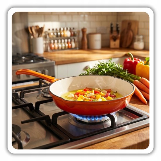 Hage - 3-Piece Kitchen Set - Baking Dish 3.5 L - Cast Iron Baking Mold with Enamel - Rectangular Roasting Pan for Oven - Meat, Pastries, and Casseroles - Sturdy Baking Dish with Handles - Even Heat Distribution - Orange