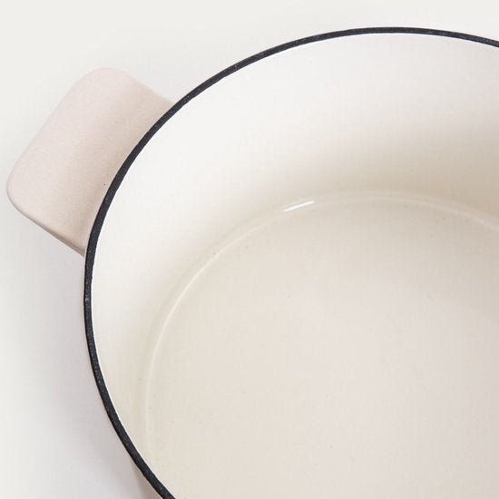 Homla Andreas gietijzeren braadpan 5 liter met deksel – beige mat, Ø 25 cm – foto 3