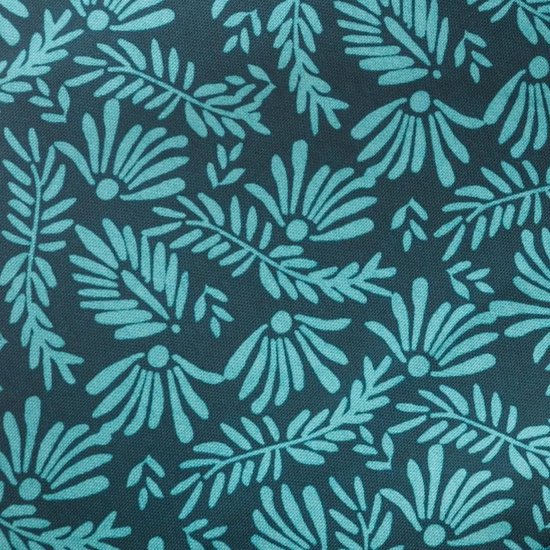 Atmosphera rond tafelkleed van polyester - Ø 180 cm - blauw met bladprint