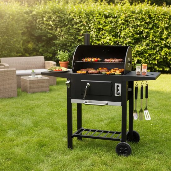 Klausberg KB-9034 houtskoolbarbecue met deksel en thermometer – 42 x 30 cm – foto 4