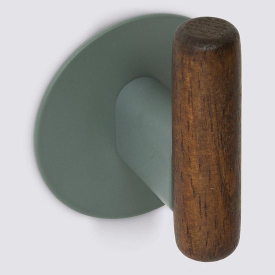 5Five Cassie zelfklevende haakjes van hout – set van 2, bruin/beige – foto 9