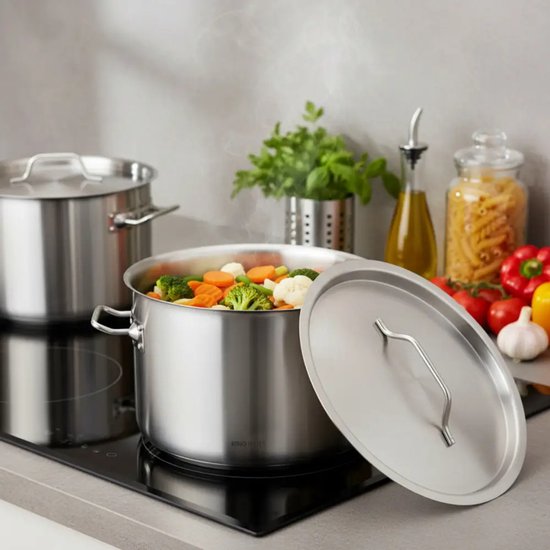 KingHoff grote soeppan 14 liter met deksel – RVS stockpot, inductie, Ø 30 cm – foto 7