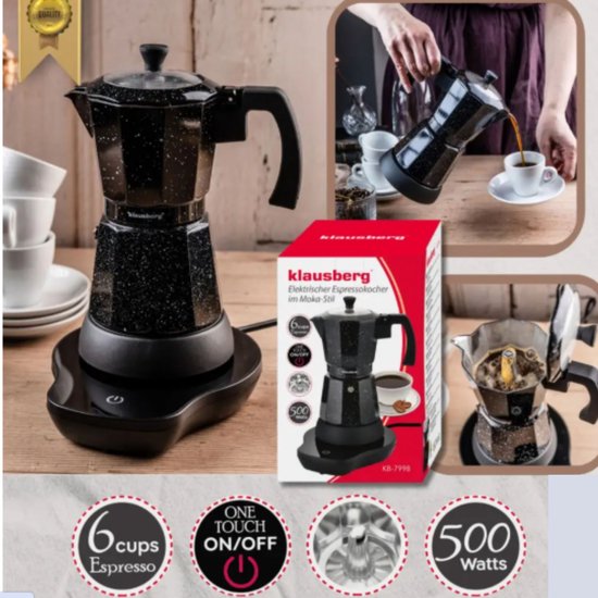 Klausberg Electric Espresso Coffee Maker - 300 ml - 500 W - KB-7998