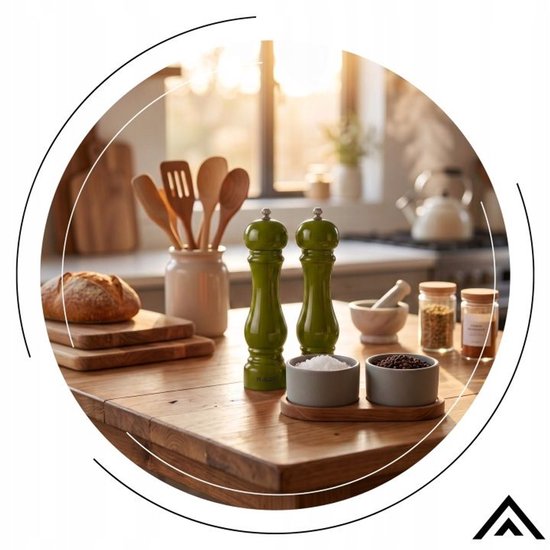 Hage zout- en pepermolens in olijfgroen – set van 2, verstelbaar, 100 ml – foto 2