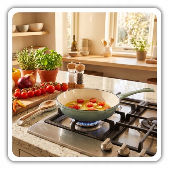 Hage - 3-Piece Kitchen Set - Cast Iron Baking Dish - Roasting Pan 3.5 L - Enamelled Baking Tin - Oven Dish for Meat and Casseroles - Cast Iron Roasting Tray - Rectangular Baking Tin - Oven-safe - Heat Retention - Pastel Blue-Green