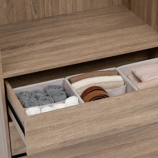 5Five Dressy+ kledingkast organizer met 16 vakken – opvouwbaar lademandje, beige – foto 5