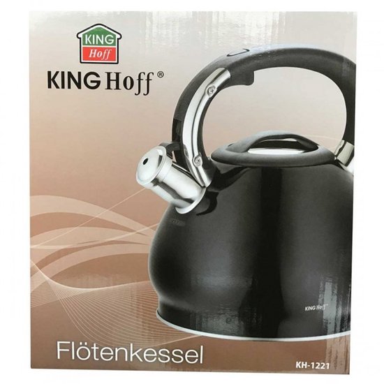 Kinghoff 1221 fluitketel zwart – rvs, 3,4 liter, geschikt voor inductie – foto 6