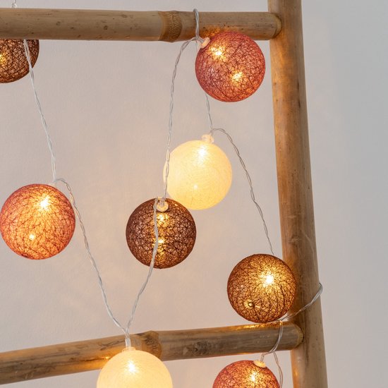 Atmosphera lichtslinger met 20 gekleurde bollen, 435 cm, warm wit led-licht, stekker