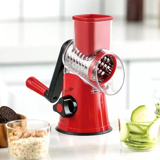 Kinghoff KH-1651 - Multifunctional Drum Grater - Stainless Steel - 3 Interchangeable Blades - BPA-free
