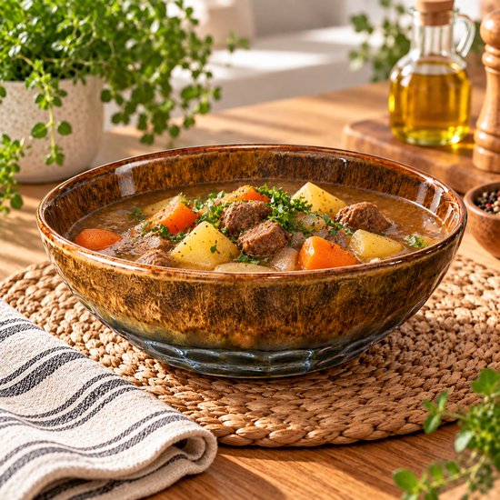 MPLCo - Bol en céramique - Plat de service - Bol de petit-déjeuner - Bol à soupe - Saladier - Résistant au lave-vaisselle - Convient au four et au micro-ondes - Forme organique - Céramique - 500 ml - Ø18 cm - Vert et marron