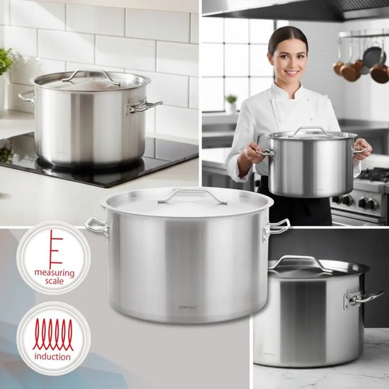 Kinghoff kookpan 32 liter van rvs – grote soeppan met deksel, Ø 40 cm – foto 4