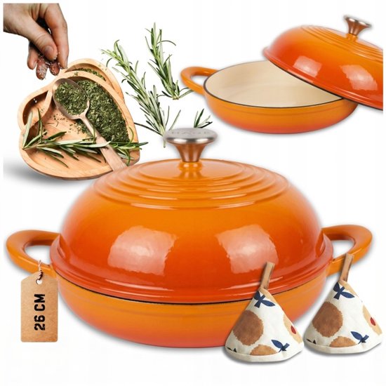 Staub - Cast Iron Bread Pan - Enameled Loaf Pan with Lid - For Baking Bread, Gratins & Stews - Suitable for Gas, Induction, Ceramic & Oven - Even Heat Distribution - 2 Liters - Ø26 x 16.5 cm - Orange